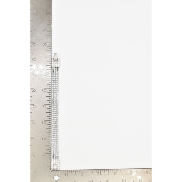 Swarovski Mesh Crystal Tennis Bracelet Prong Rhinestone Silver Swan Signed BinAW - Picture 12 of 12